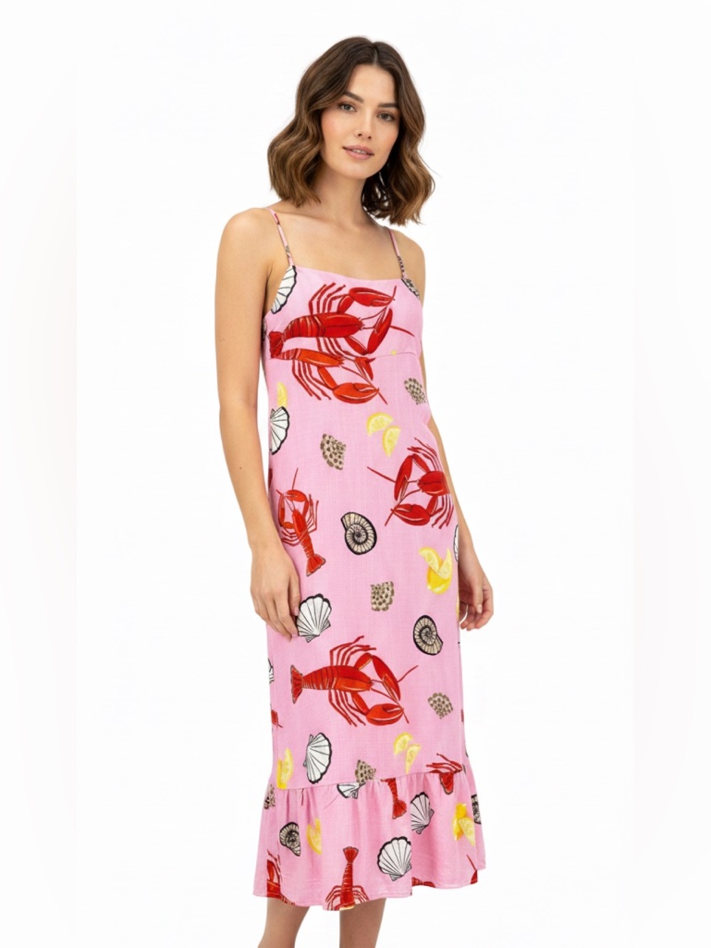 Label of Love Pink Anthropologie Lobster Linen Blend Dress